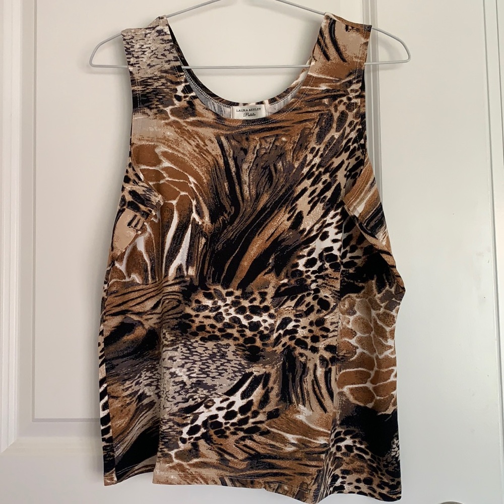 Laura Ashley sleeveless animal print top